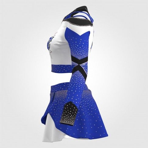 navy blue custom cheerleader uniform black 5