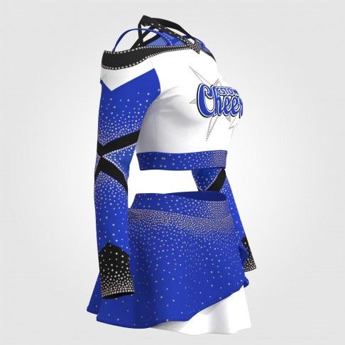 navy blue custom cheerleader uniform black 7