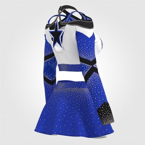 navy blue custom cheerleader uniform black 8