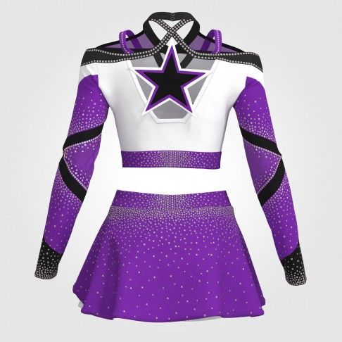 navy blue custom cheerleader uniform purple 1