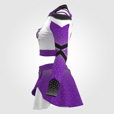 navy blue custom cheerleader uniform purple 2