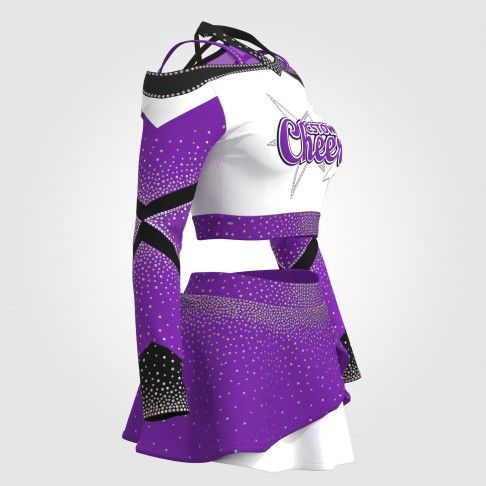 navy blue custom cheerleader uniform purple 4