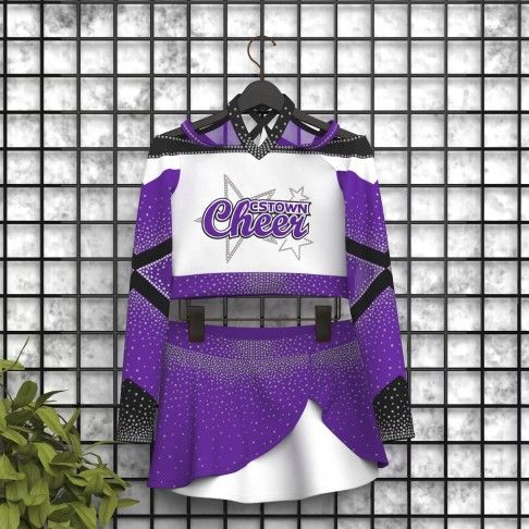 navy blue custom cheerleader uniform purple 5