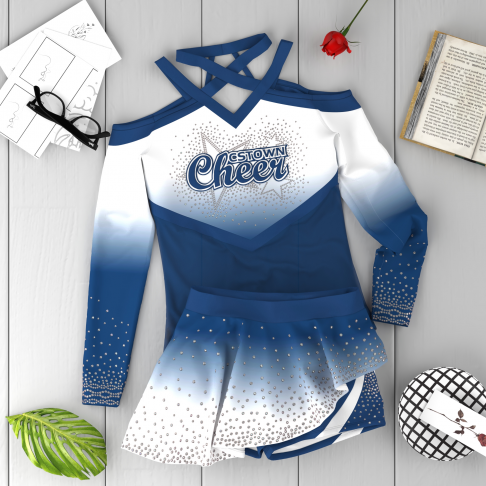 custom youth purple cheer shells blue 6