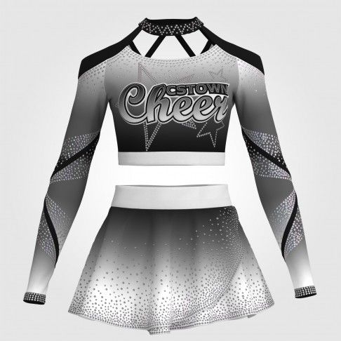 custo blue and white mcheer costume  black 0