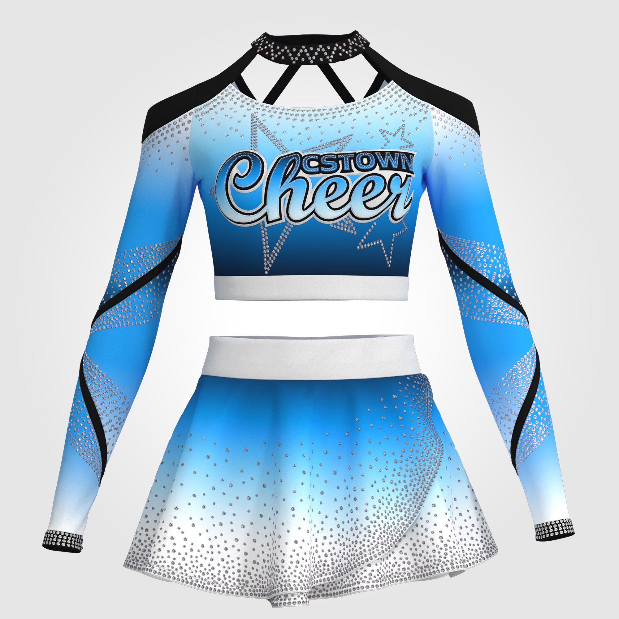 custo blue and white mcheer costume 