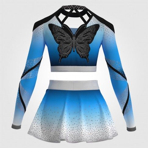 custo blue and white mcheer costume  blue 1