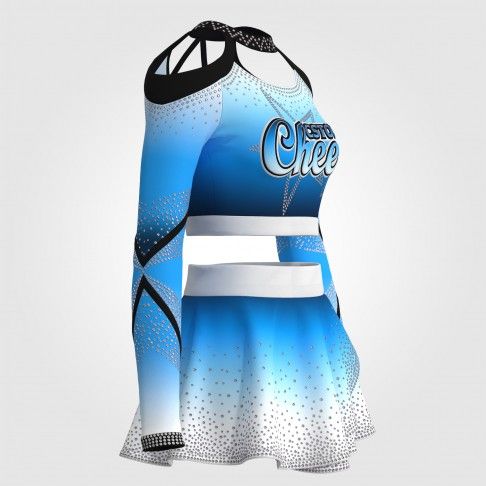 custo blue and white mcheer costume  blue 3