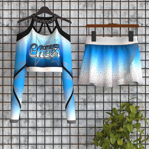 custo blue and white mcheer costume  blue 5