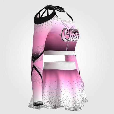 custo blue and white mcheer costume  pink 3