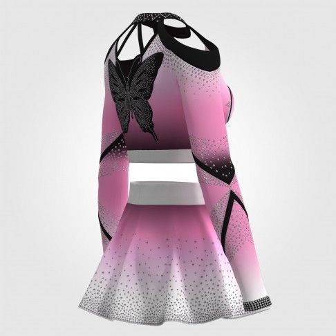 custo blue and white mcheer costume  pink 4