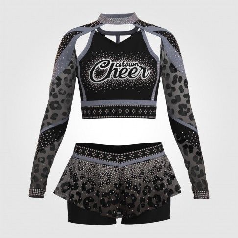 custom hot black and blue cheer costume black 0