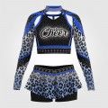 custom hot black and blue cheer costume blue