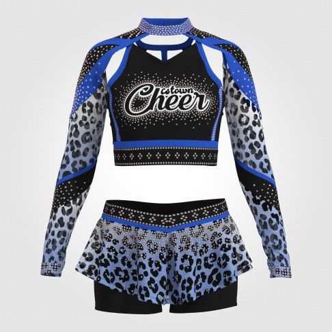 custom hot black and blue cheer costume blue 0
