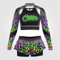 custom hot black and blue cheer costume matt three colors