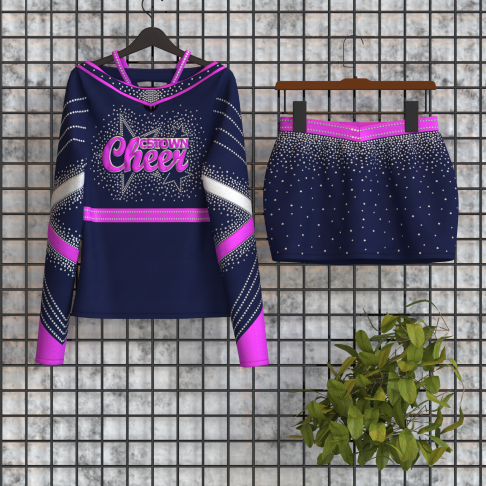 custom blue and gold cheerleading uniforms purple 5