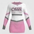 custom blue and gold cheerleading uniforms pink