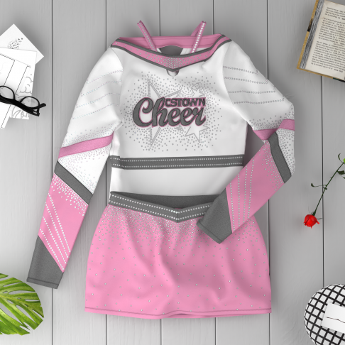 custom blue and gold cheerleading uniforms pink 6