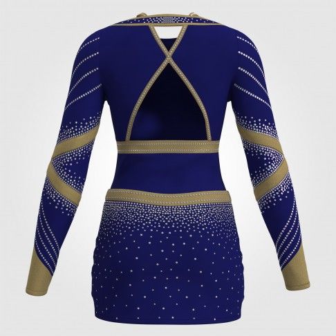 custom blue and gold cheerleading uniforms blue 1