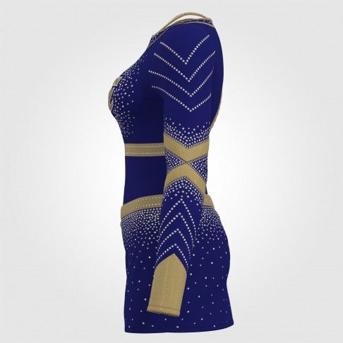 custom blue and gold cheerleading uniforms blue 2