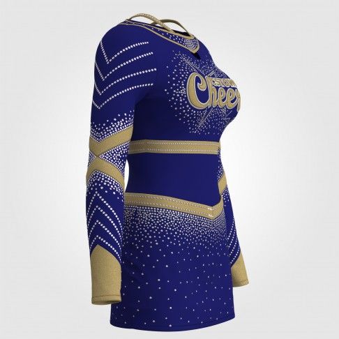 custom blue and gold cheerleading uniforms blue 3