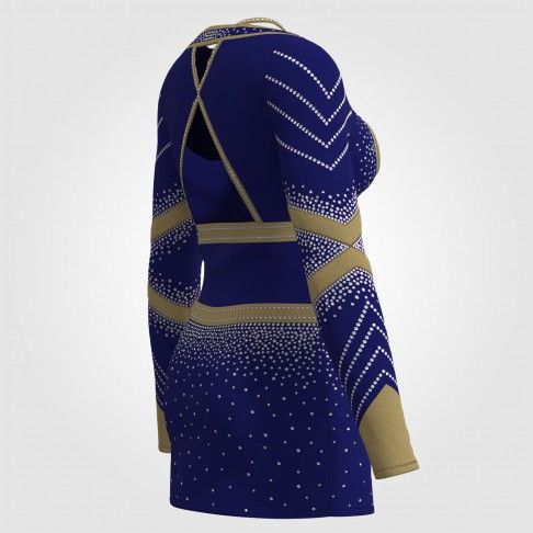 custom blue and gold cheerleading uniforms blue 4