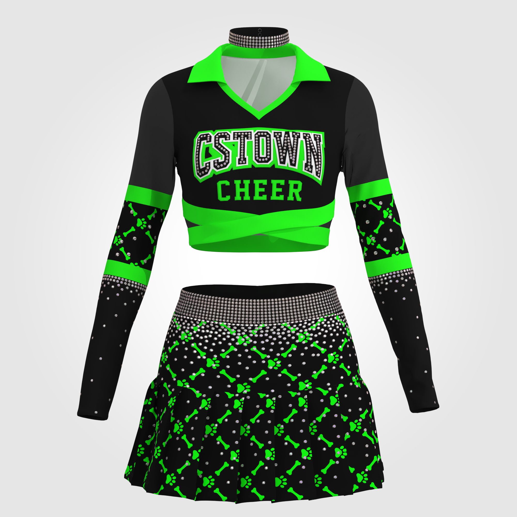 cheap green cheerleading clothes