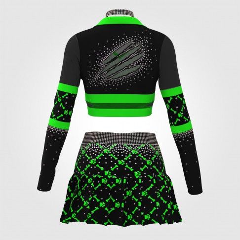 cheap green cheerleading clothes black 1