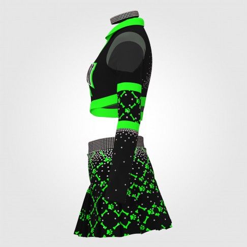 cheap green cheerleading clothes black 2