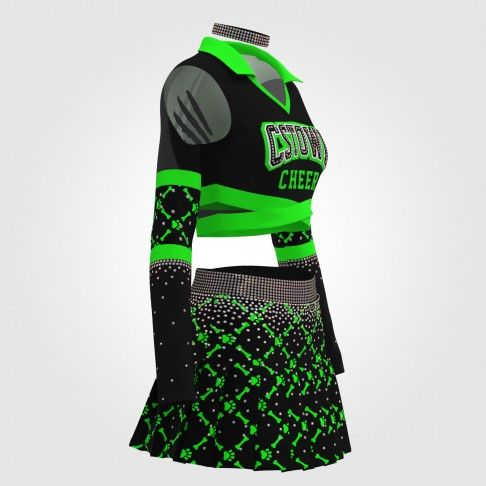 cheap green cheerleading clothes black 3