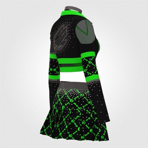 cheap green cheerleading clothes black 4