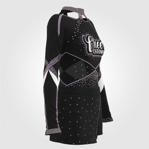womens black long sleeve cheerleading uniform black 3