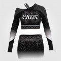 long sleeve blue cheer outfit for women black