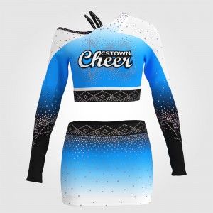 long sleeve blue cheer outfit for women