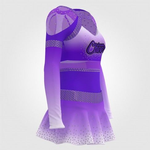womens modest black cheerleader outfit purple 3