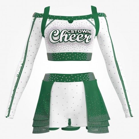 long sleeve blue and black youth cheer clothes green 0