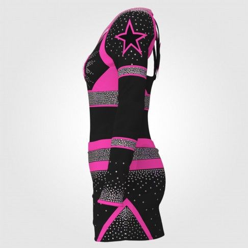 wholesale blank pink and black cheer uniform pink 2