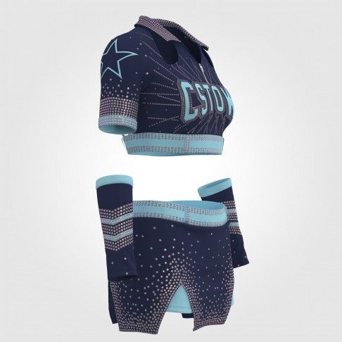 simple hot cheer costume blue 3