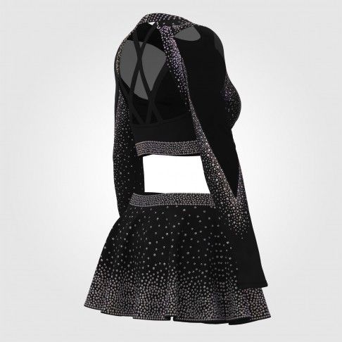 all star black cheap cheerleading uniforms black 4