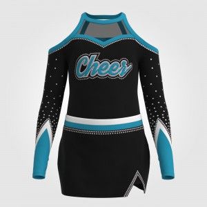 lone sleeve blue female cheerleader costume