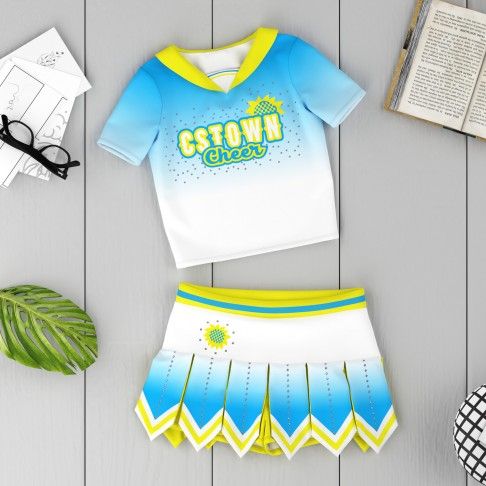 orange sideline cheer uniforms blue 6