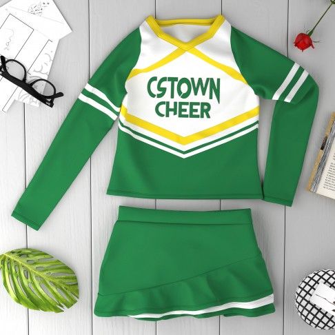custom cheer practice outfit green 6