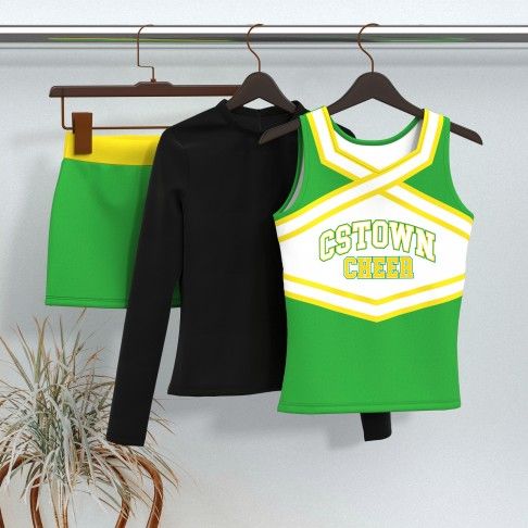 custom cheer practice wear green 5