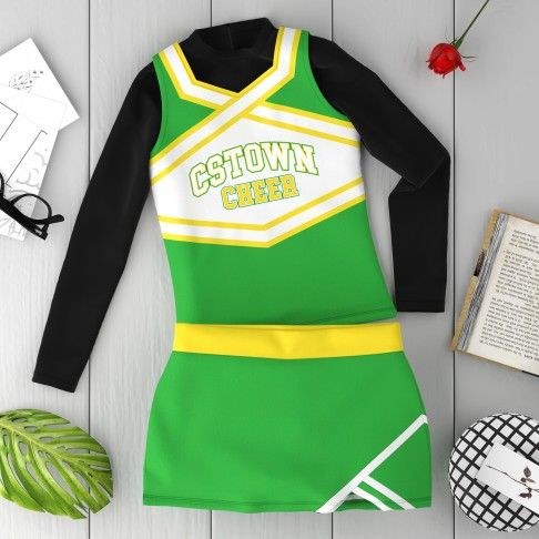 custom cheer practice wear green 6