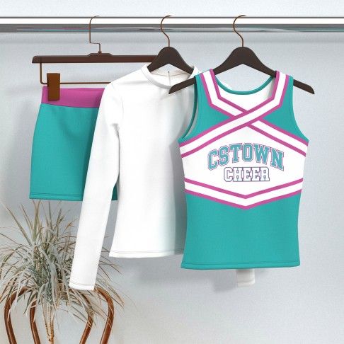 custom cheer practice wear sea green 5