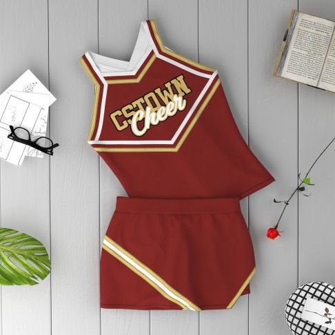 youth custom maroon cheer uniforms red 6