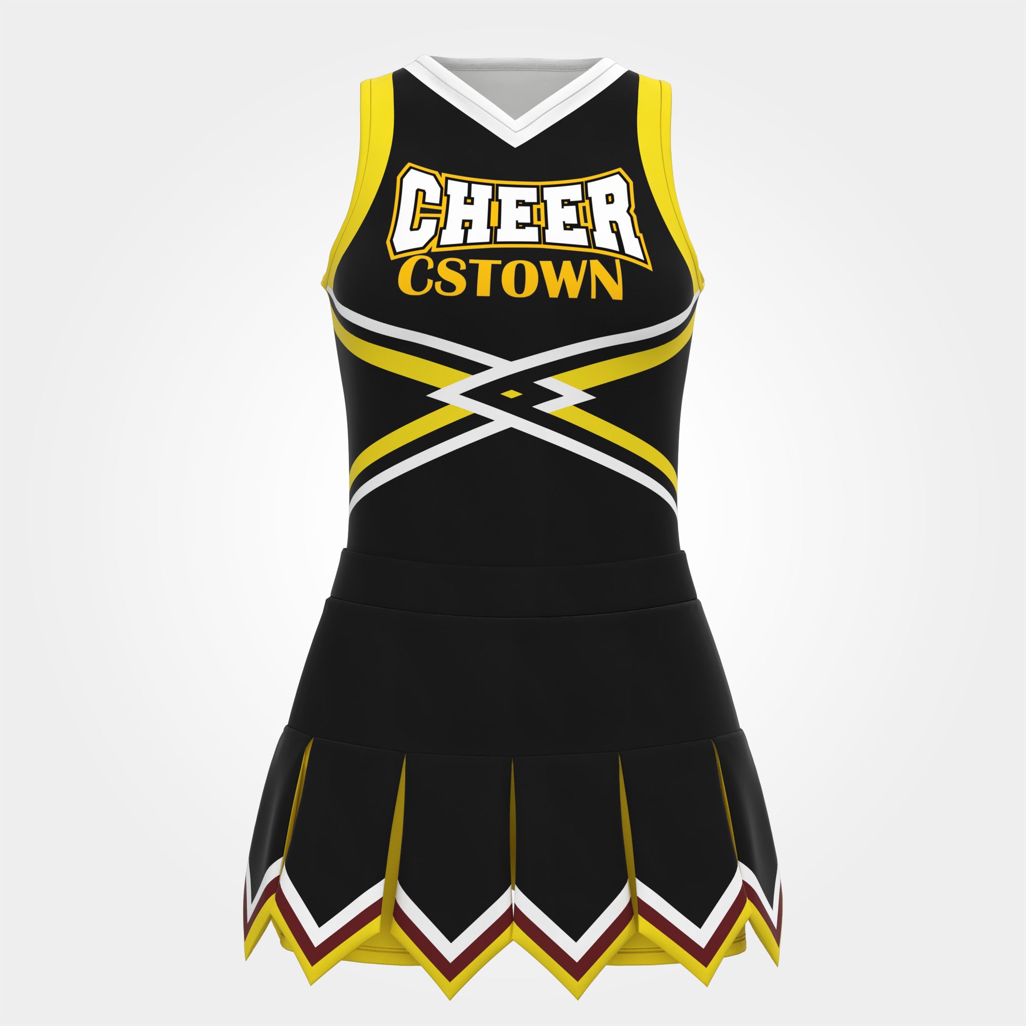 affordable red and yellow cheerleading sideline