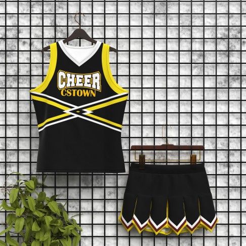 affordable red and yellow cheerleading sideline black 5