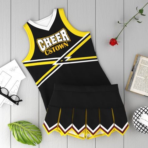affordable red and yellow cheerleading sideline black 6