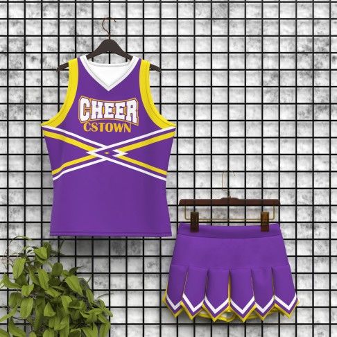 affordable red and yellow cheerleading sideline purple 5